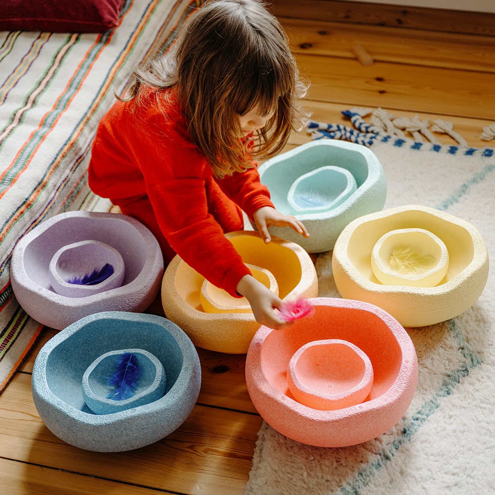 Stapelstein Original Mini Regenboog Pastel - 6 Mini-stapelstenen Stapelstein