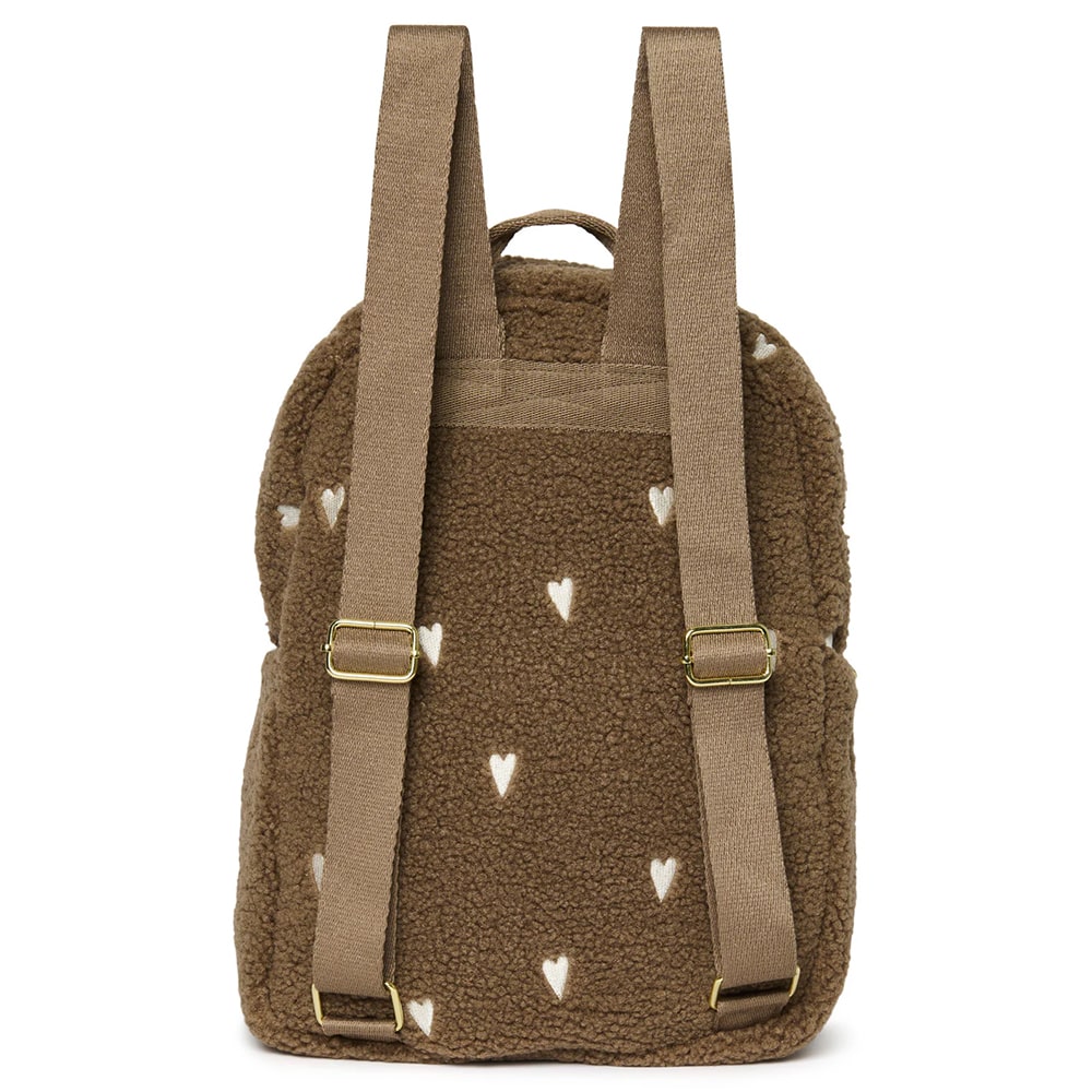 Studio Noos Rugtasje Met Voorvak - Brown Hearts Teddy Studio Noos