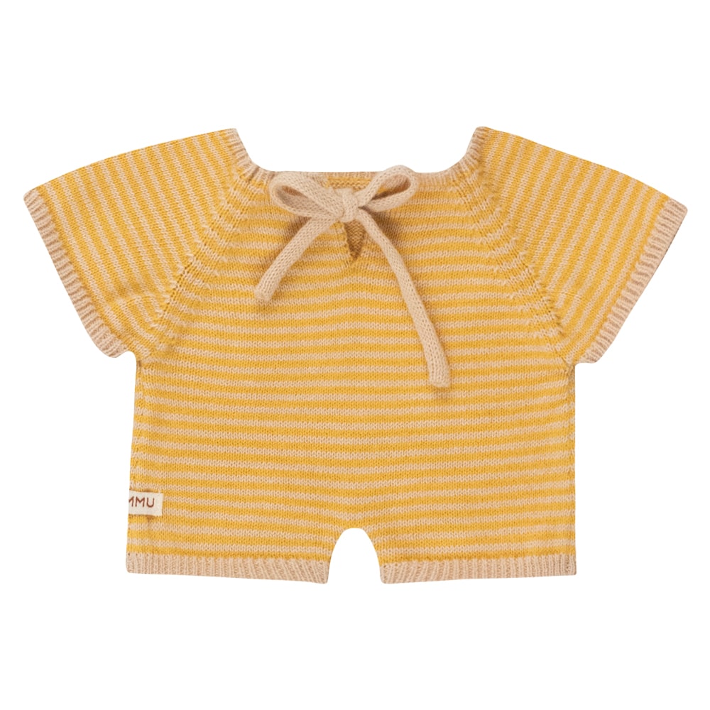 We Are Gommu Korte Onesie - Geel Gestreept