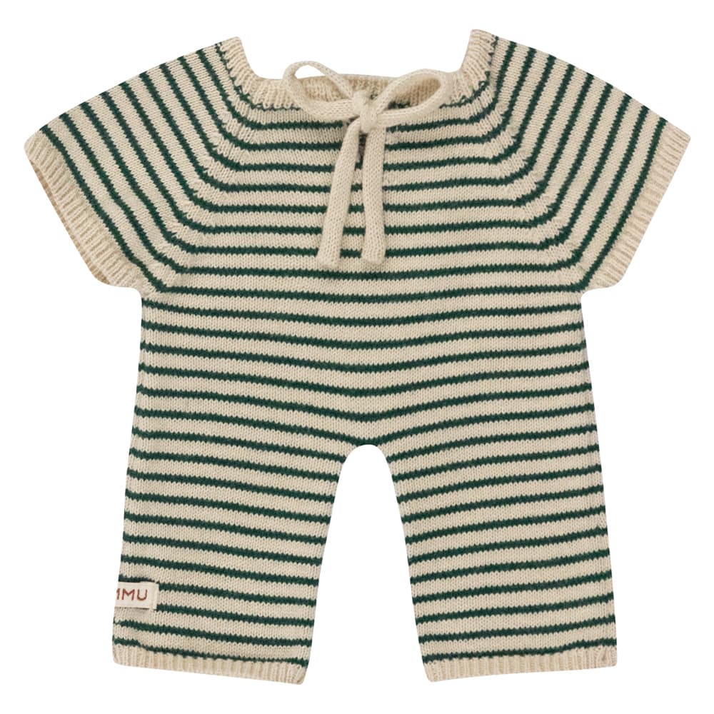 We Are Gommu Lange Onesie - Groen Gestreept