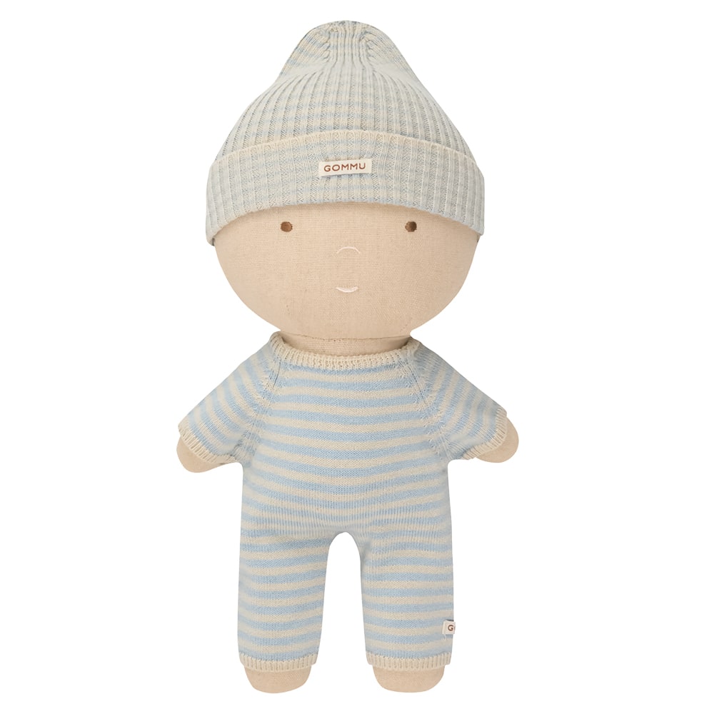 We Are Gommu Lange Onesie - Lichtblauw Gestreept