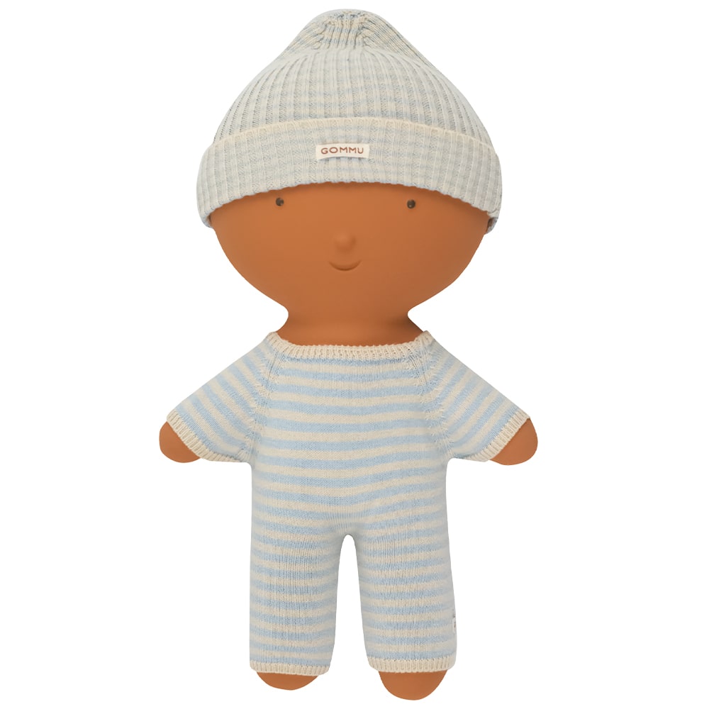 We Are Gommu Lange Onesie - Lichtblauw Gestreept