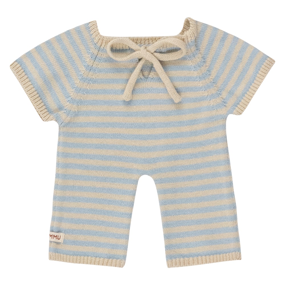 We Are Gommu Lange Onesie - Lichtblauw Gestreept