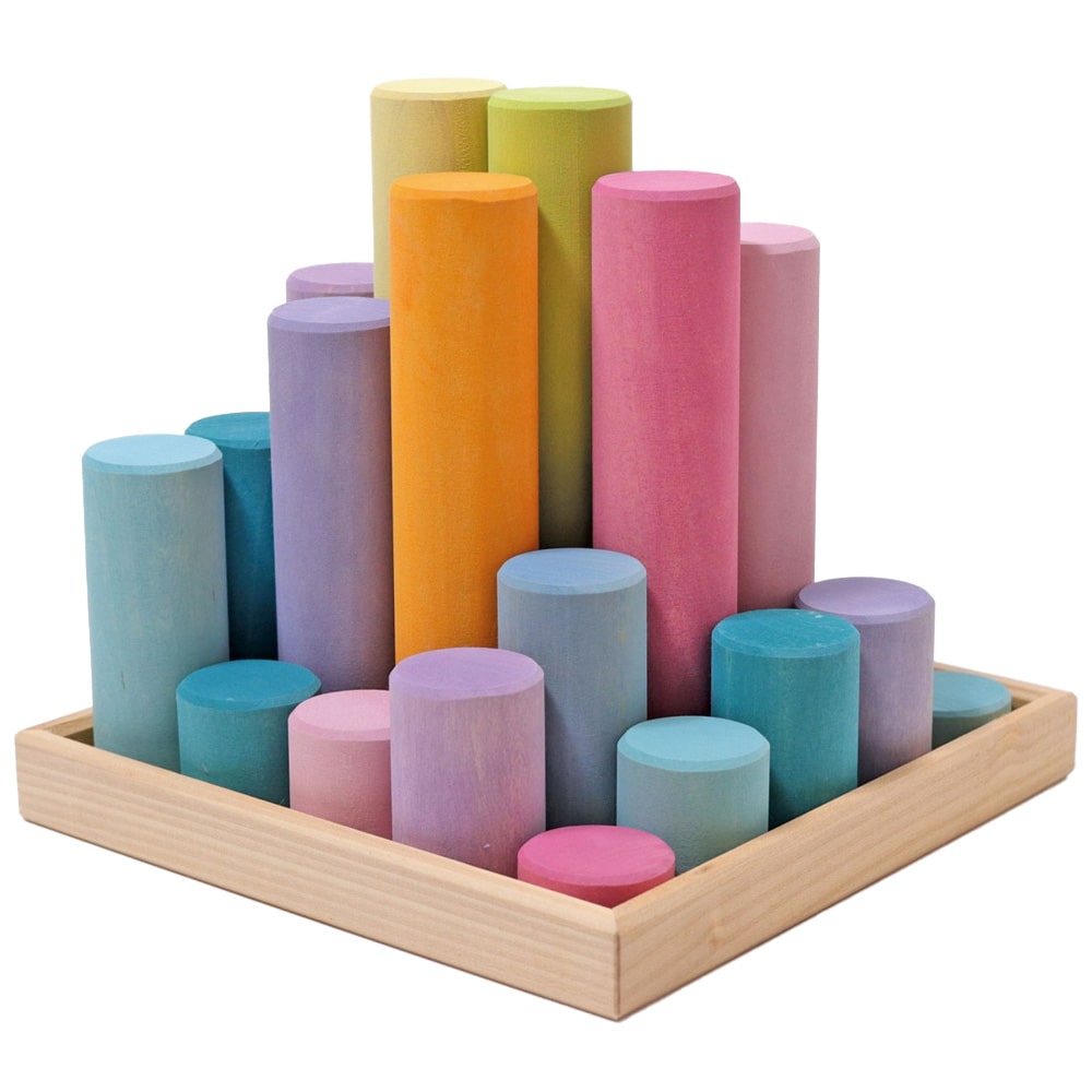 Grimms Bouwblokken Cilinders Groot Pastel Grimms