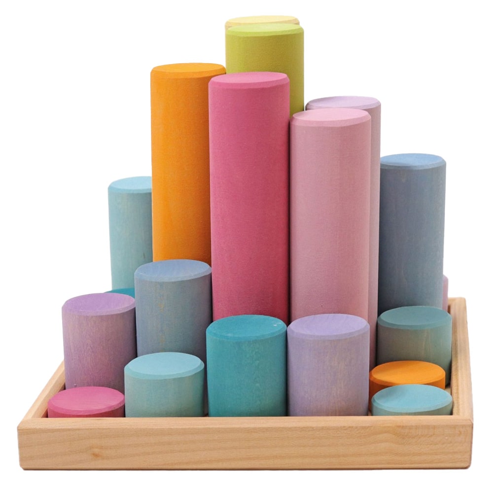 Grimms Bouwblokken Cilinders Groot Pastel Grimms