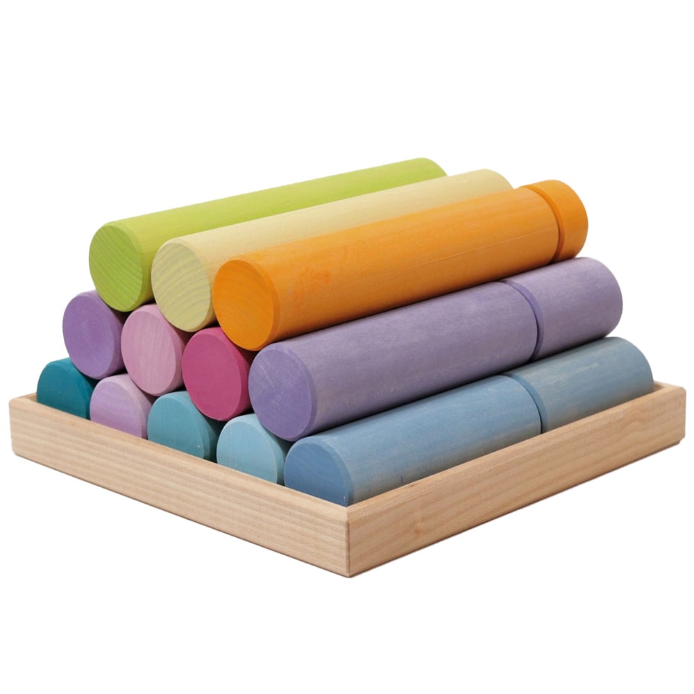 Grimms Bouwblokken Cilinders Groot Pastel Grimms