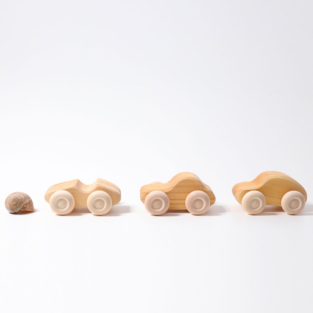Grimms Houten Autos 6 stuks Naturel Grimms