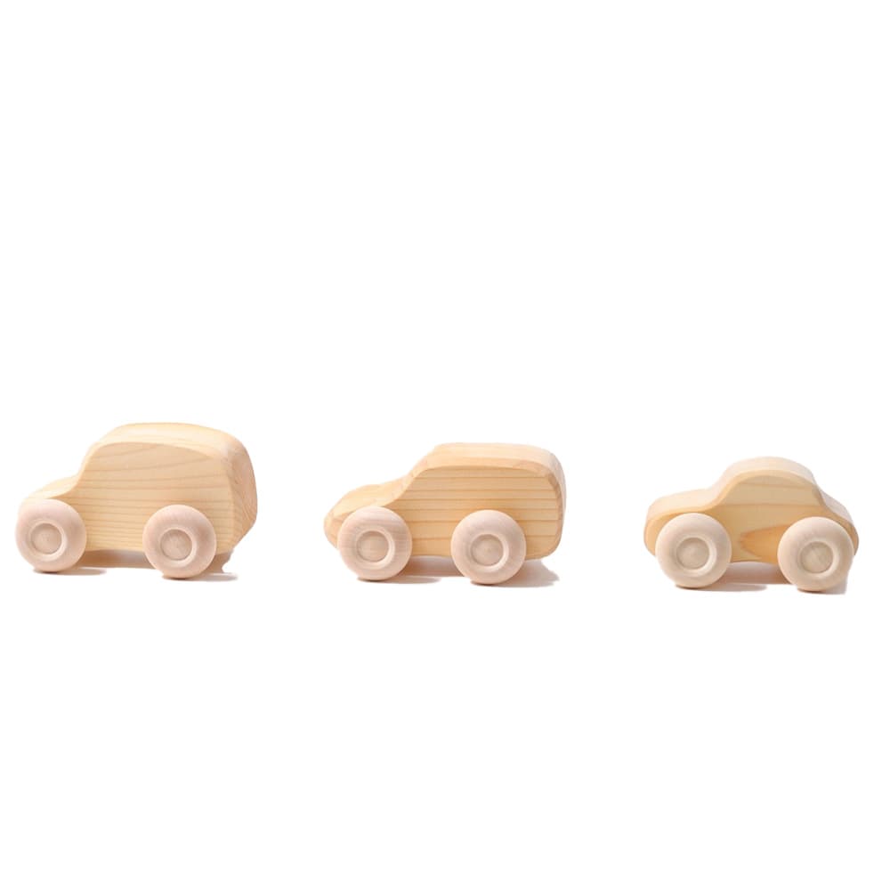 Grimms Houten Autos 6 stuks Naturel Grimms