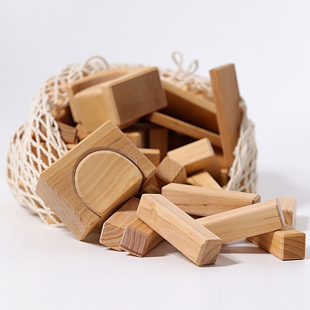 Grimms Naturel Houten Geo Blokken 60 stuks Grimms