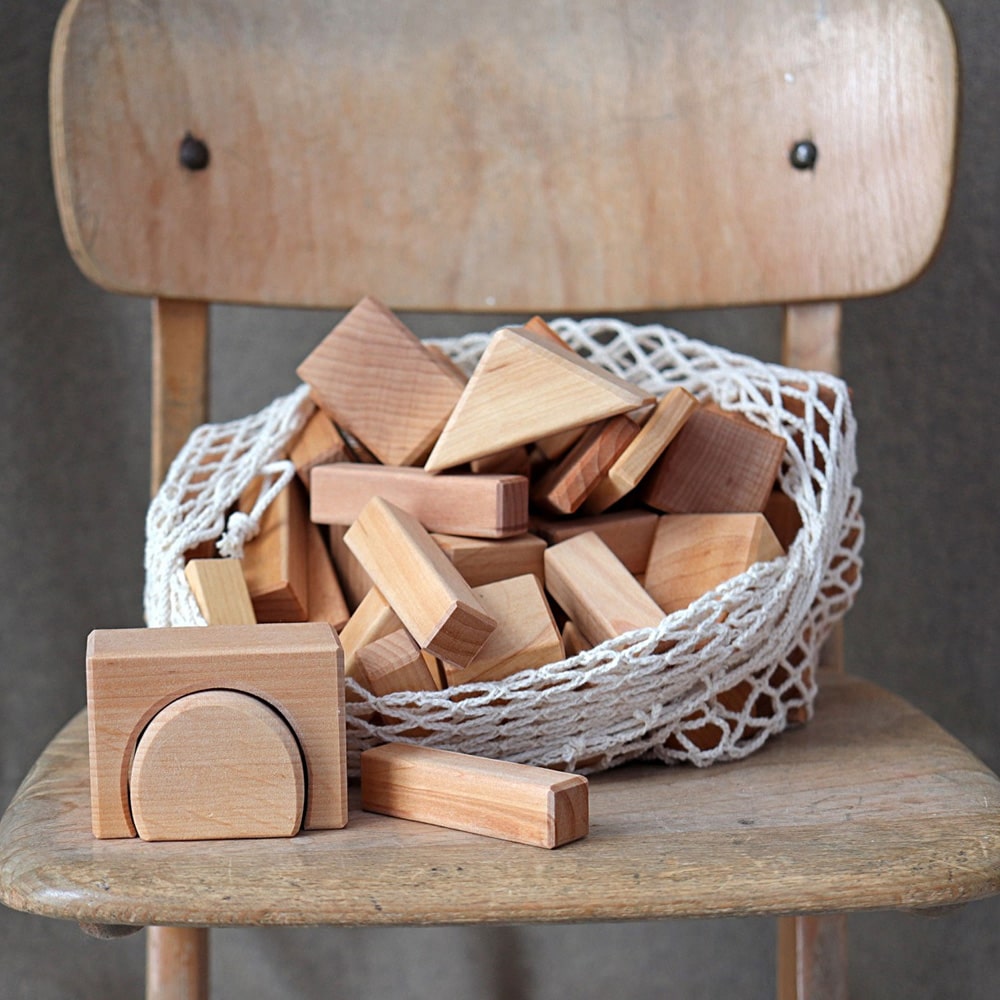 Grimms Naturel Houten Geo Blokken 60 stuks Grimms