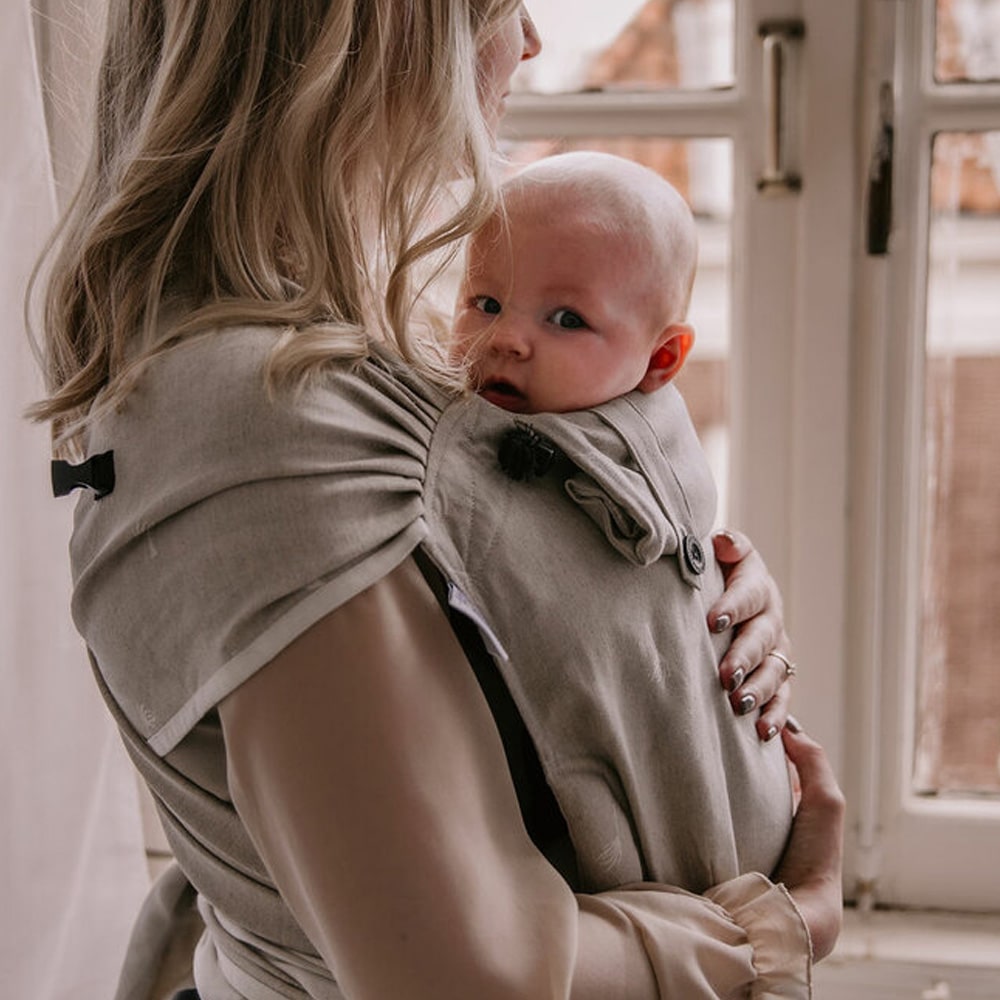 Pure Baby Love Draagzak Wrap en Go Baby 100% Natural Linnen/Cotton Dandelion Pure Baby Love