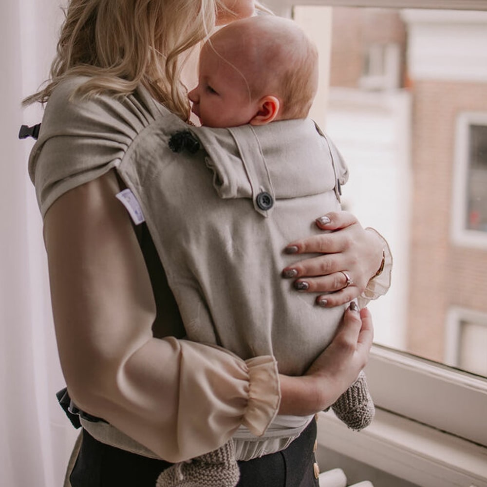 Pure Baby Love Draagzak Wrap en Go Baby 100% Natural Linnen/Cotton Dandelion Pure Baby Love