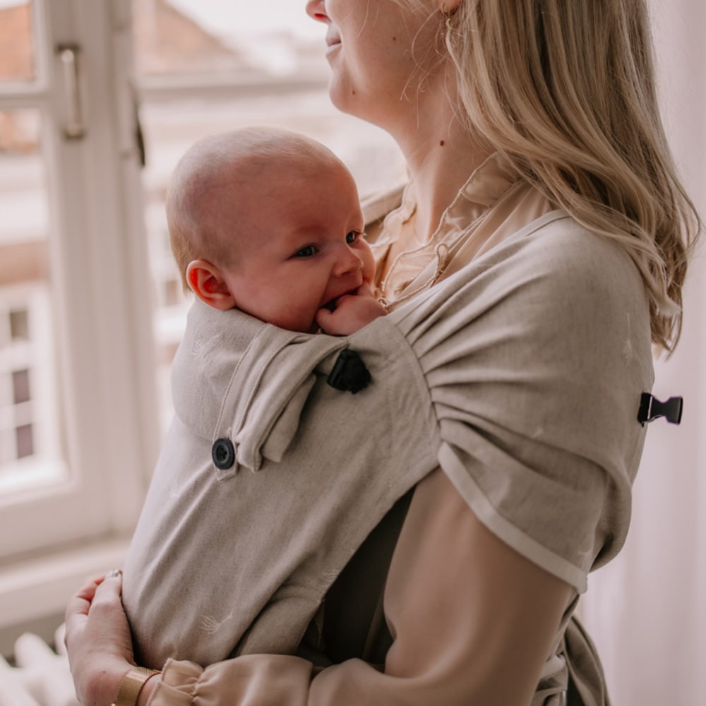 Pure Baby Love Draagzak Wrap en Go Baby 100% Natural Linnen/Cotton Dandelion Pure Baby Love