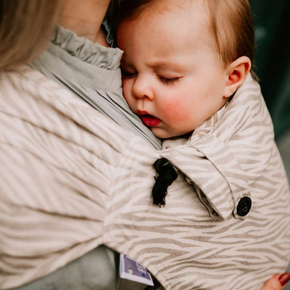 Pure Baby Love Draagzak Wrap en Go Baby 100% Natural Linnen/Cotton Zebra Pure Baby Love