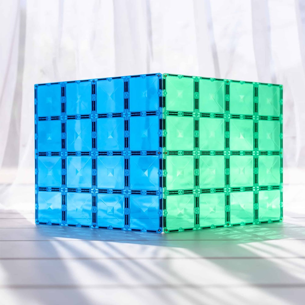 Connetix Tiles 2 Delige Bodemplaten Pack - Groen - Blauw Connetix Tiles