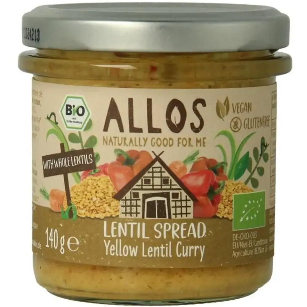 Allos - Linzenspread Gele Curry Bio 140 gram