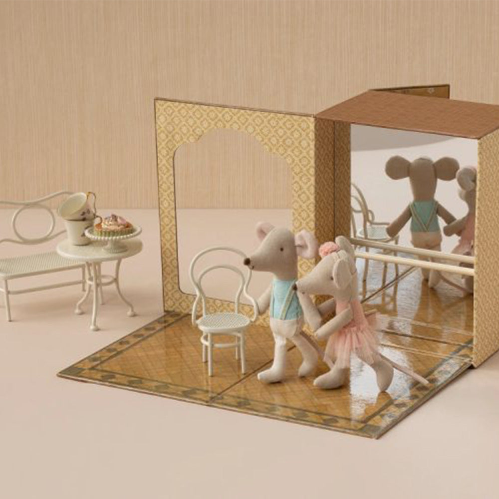 Maileg Ballet Mice in Dance Studio, Little Sister and Brother