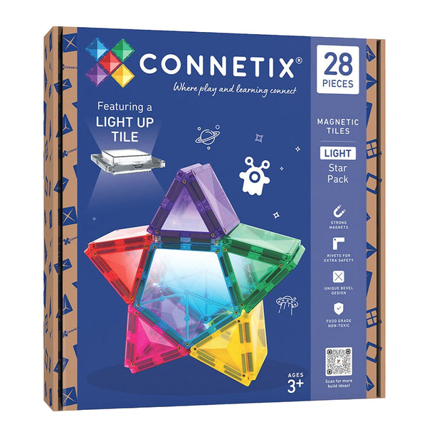 Connetix Tiles 28 Delige Light Star Pack