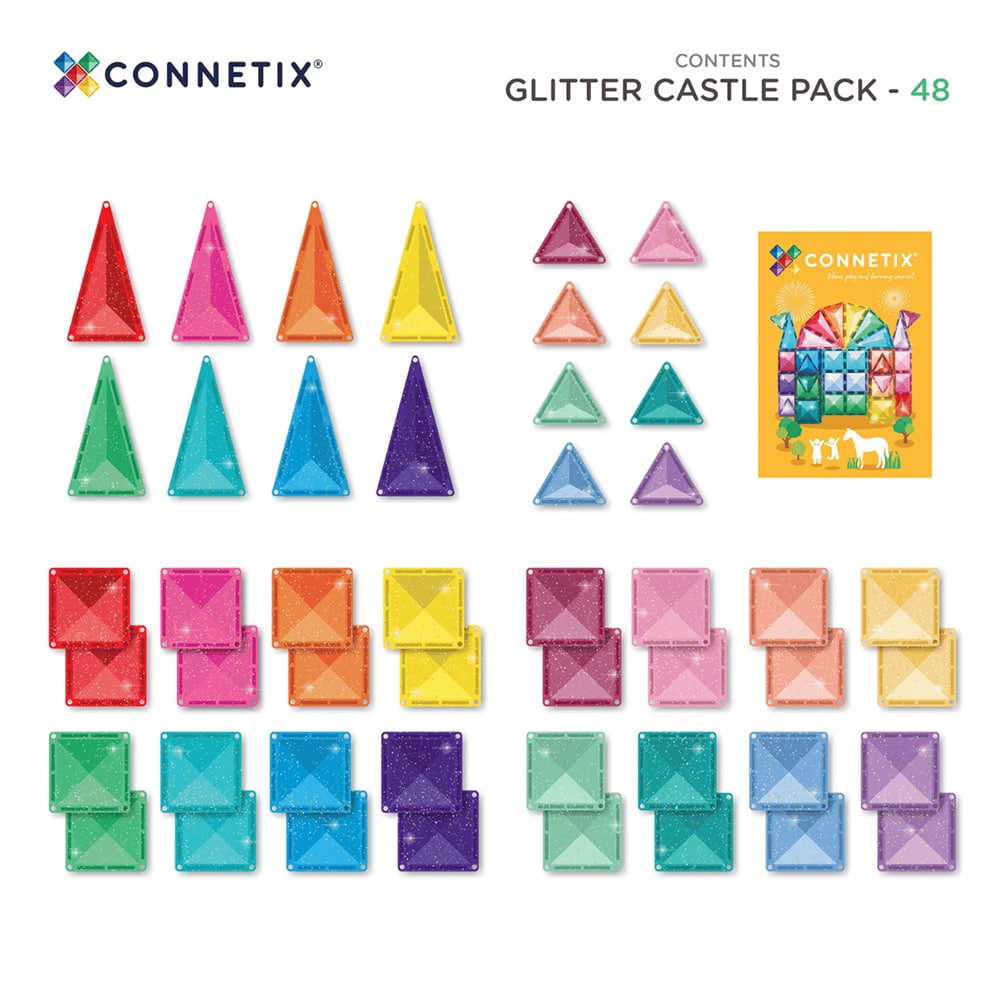Connetix 48 Delige Glitter Castle Pack