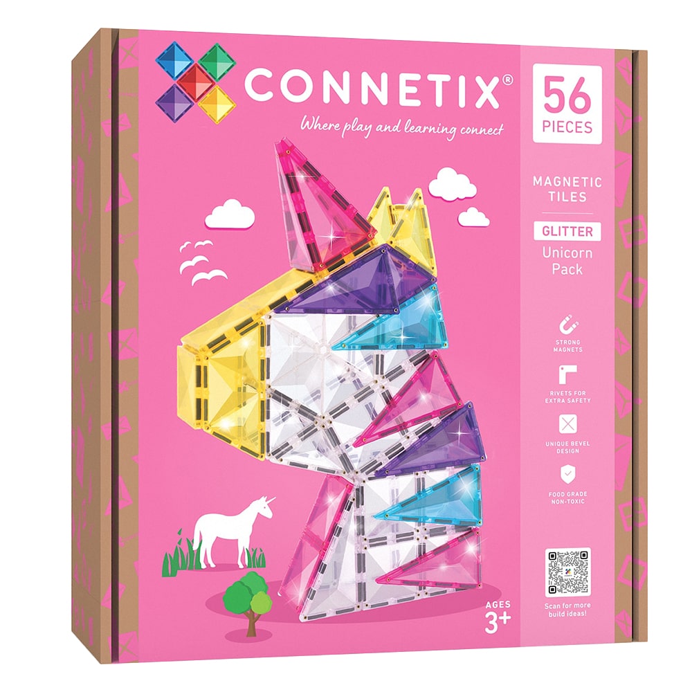 Connetix Tiles 56 Delige Glitter Unicorn Pack