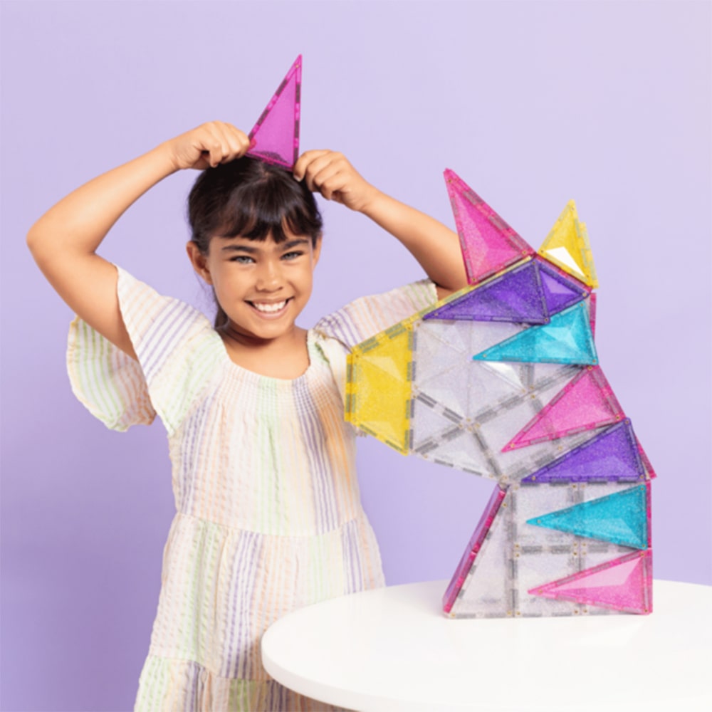 Connetix Tiles 56 Delige Glitter Unicorn Pack
