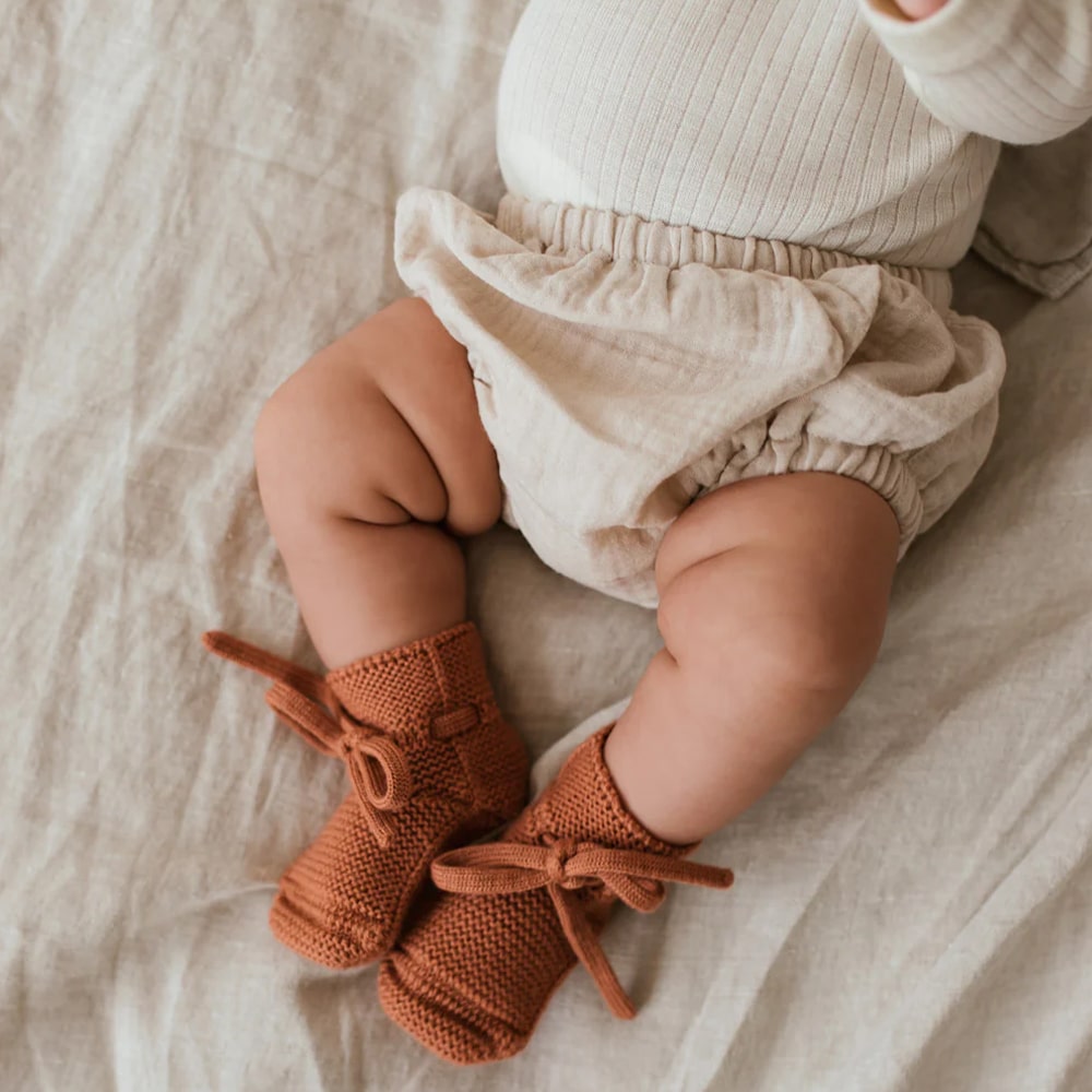 Hvid Baby Slofjes 100% Merinowol