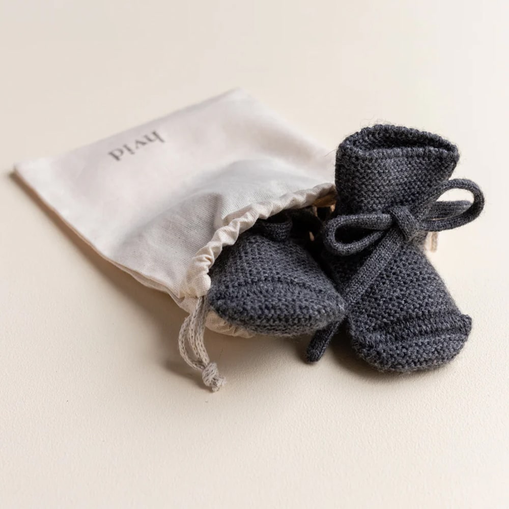 Hvid Baby Slofjes 100% Merinowol