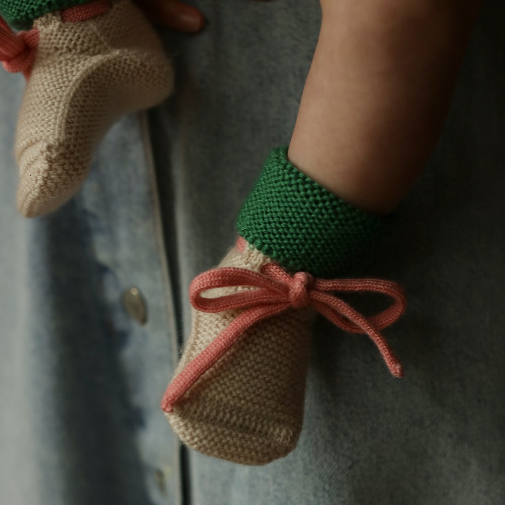 Hvid Baby Slippers 100% Merino wool