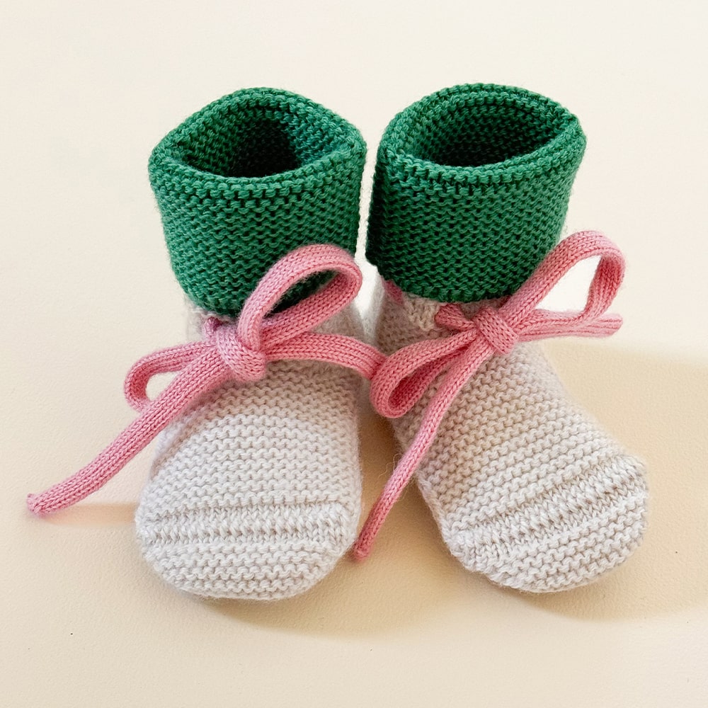 Hvid Baby Slippers 100% Merino wool