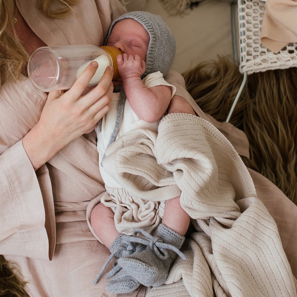 Hvid Slofjes - Grey Melange Hvid