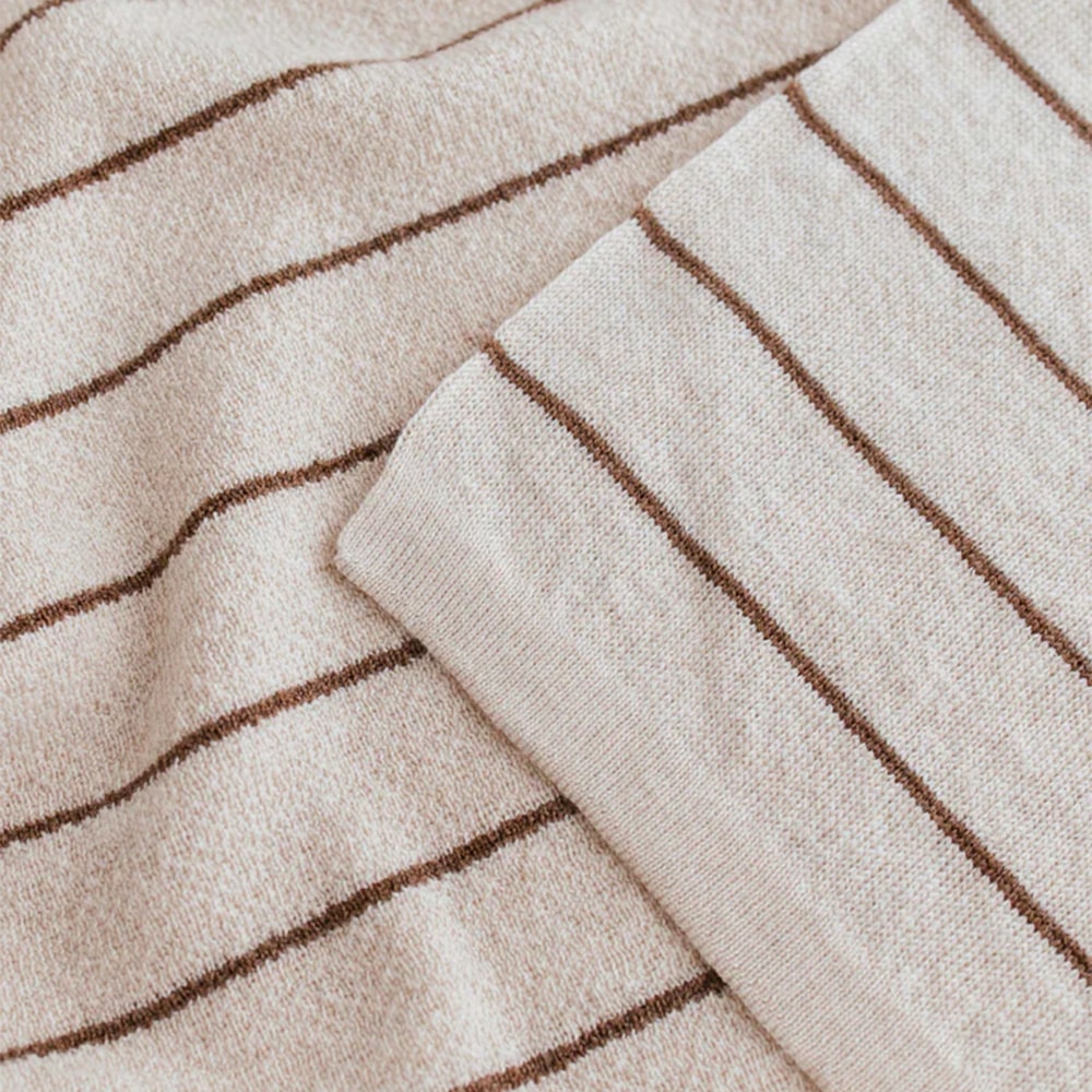 Hvid Wollen Deken Harry - Cream + Mocha