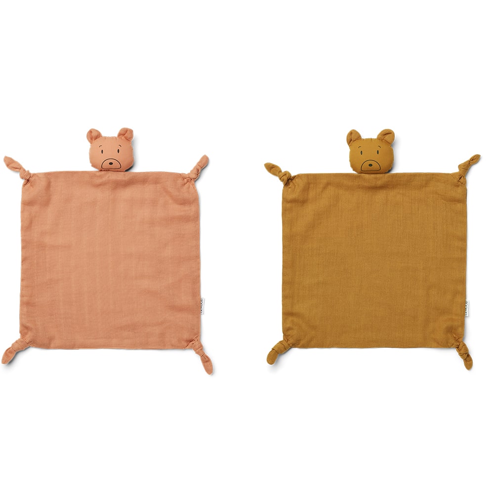 Liewood Agnete Knuffeldoekje 2 Stuks - Mr Bear Tuscany Rose / Golden Caramel Liewood