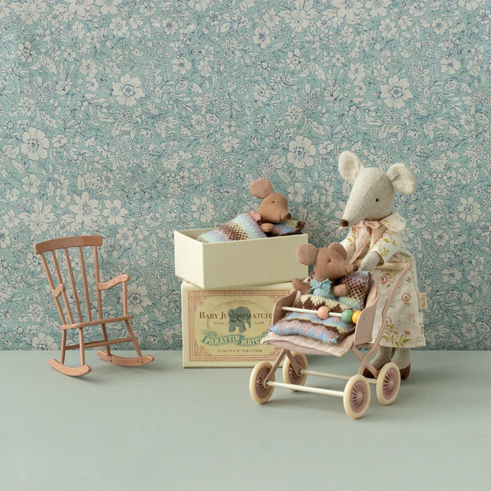 Maileg Baby Muis Slaap/wakker in Doosje - Roze Maileg