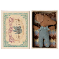 Maileg Baby Muis Slaap/wakker in Doosje - Blauw Maileg