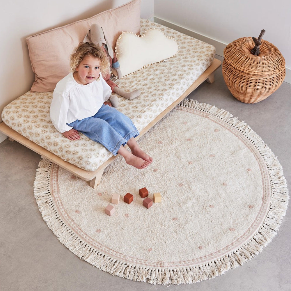 Tapis Petit Vloerkleed Emma Dots Pink 130x130cm Tapis Petit