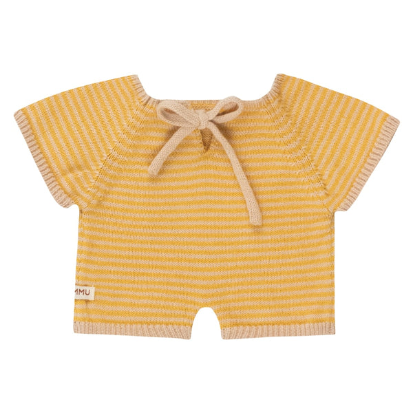 We Are Gommu Korte Onesie - Geel Gestreept