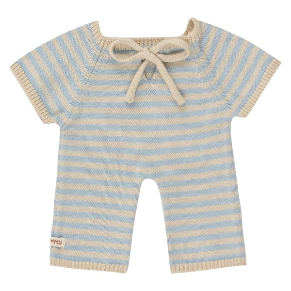 We Are Gommu Lange Onesie - Lichtblauw Gestreept
