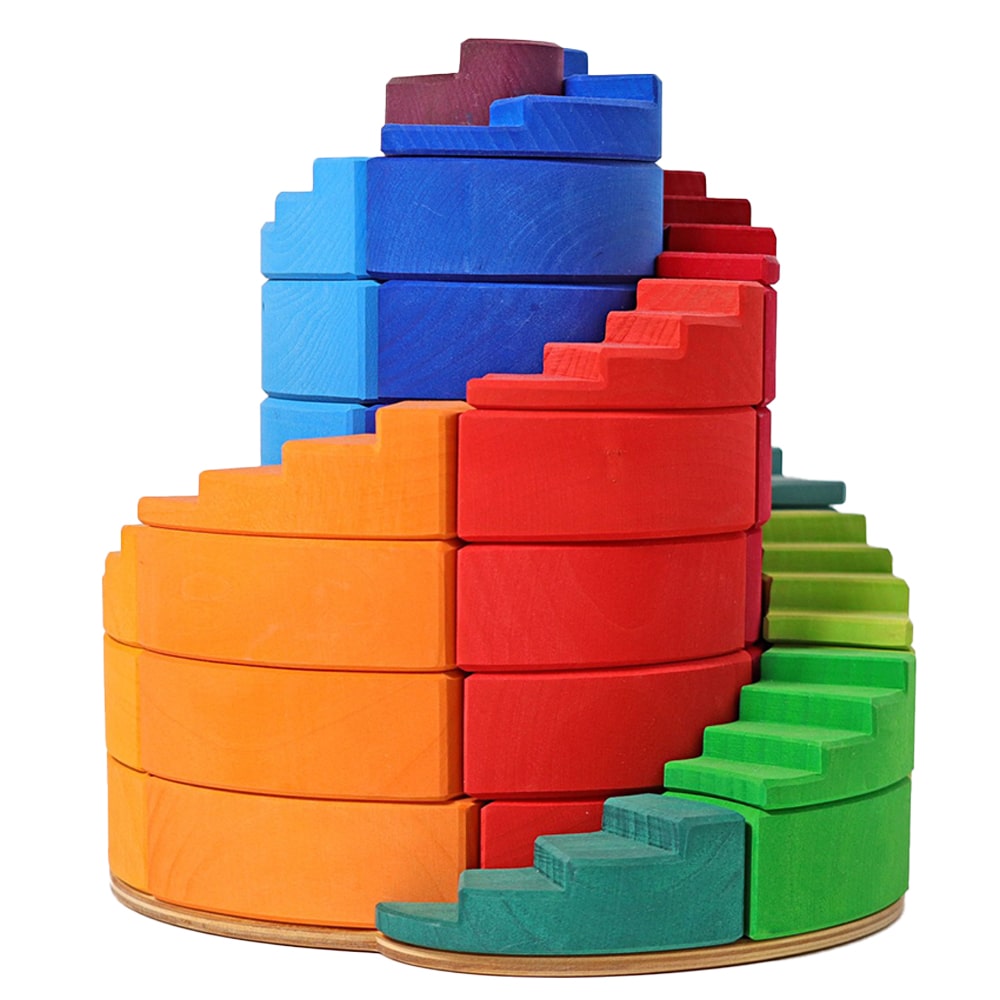 Grimms gekleurde spiraal trap blokken-min