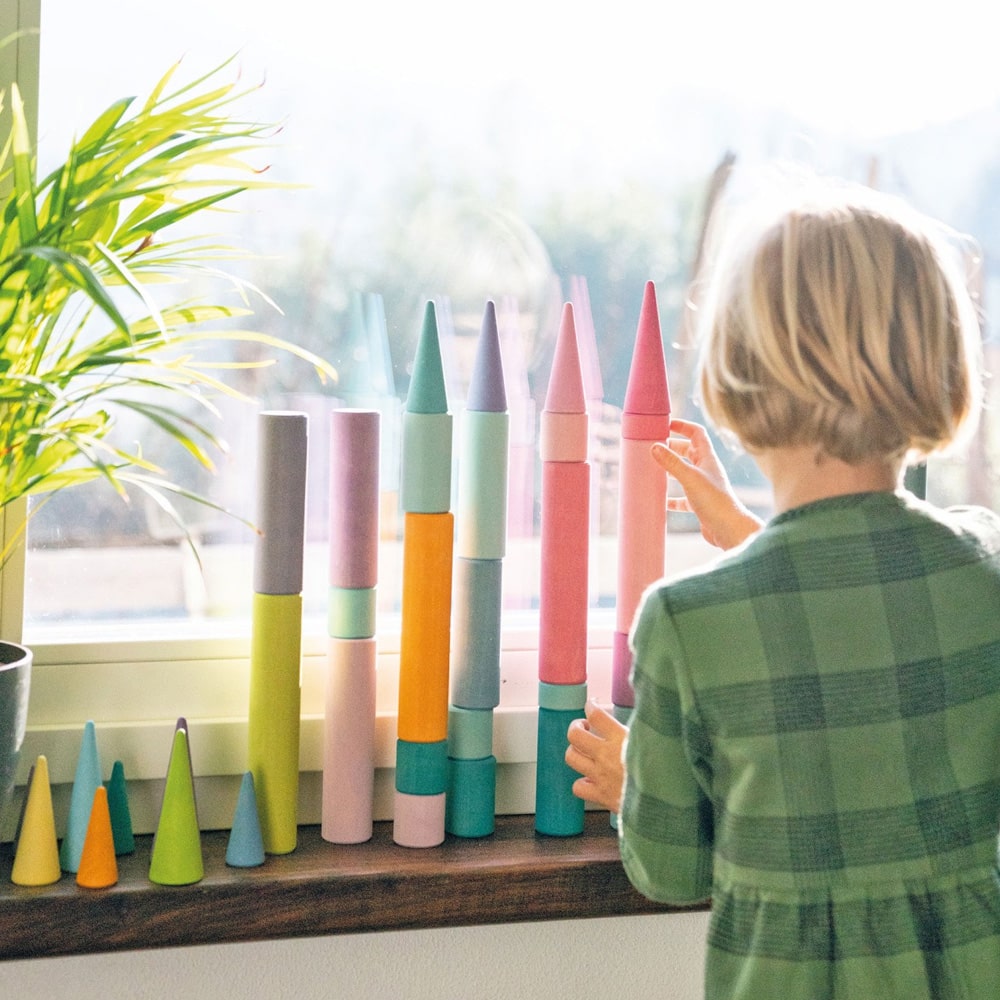 Grimms Bouwblokken Cilinders Groot Pastel Grimms