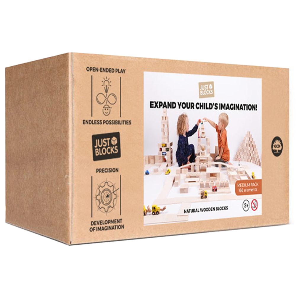 Just Blocks Wooden Blocks Medium Set - Wooden Building Blocks
