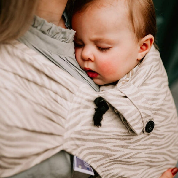 Pure Baby Love Draagzak Wrap en Go Baby 100% Natural Linnen/Cotton Zebra Pure Baby Love